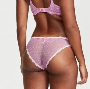 Victoria's Secret DREAM ANGELS Cheekini-Höschen Schweizer Punkte Spitze XL flieder polka lila - Bild 1 von 5