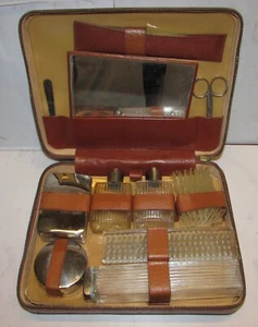 Vintage kit viaggio barba uomo, rasoio GILLETTE, rara custodia - Picture 1 of 11