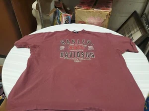 Vtg 1998 Maroon Harley Davidson 95th Anniversary Short sleeve Shirt 3XL - Picture 1 of 18
