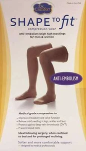 Dr. Comfort Anti-Embolism Thigh-High, Short Length, CT, 18mmHg (Size: SS Small - Picture 1 of 4