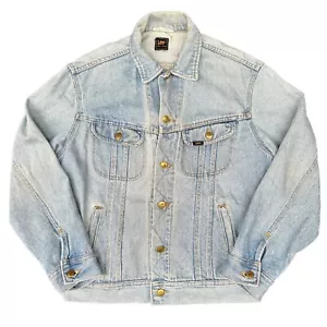 Lee Vintage Womens Denim Trucker Jacket Blue Button Up Size Medium Classic Fit - Picture 1 of 8