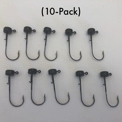(10-Упаковка) Крючки Mustad Свинцовая Грибная Головка Ned Rig Shroom Jig Heads (черные) - Изображение 1 из 4