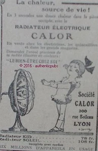 PUBLICITE CALOR RADIATEUR ELECTRIQUE KID SOLEIL DE 1935 FRENCH AD PUB ART DECO  - Picture 1 of 1