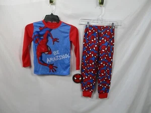 Spiderman Pajama Set Boys 4-5 Red Blue Marvel Shirt Pants Long Sleeve Polyester - Picture 1 of 10