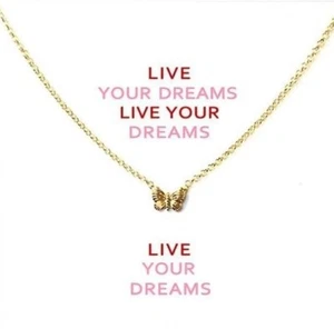 Butterfly Necklace Pendant Gold Dipped Carded Graduation Promotion gift Graceful - Picture 1 of 2