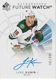 2017-18 SP Authentic Future Watch RC Autograph Luke Kunin #781/999 - Bild 1 von 2