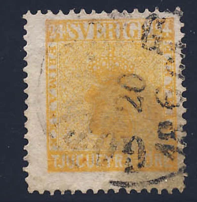 Sello postal clásico Suecia c1864 #10a CV $60 Gotemburgo SON matasellos envío gratuito Foto 1 de 2