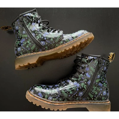 Dr Martens 1460 Pascal Mystic Floral Combat Boots Women US 5 Black Dark Gothic - Image 1 of 4