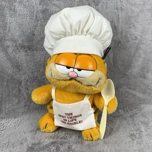 Garfield Vintage Dakin Plüsch Kochmütze 10 Zoll Beste Dinge im Leben sind essbar 1981 - Bild 1 von 12