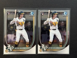 LOT (2) - 2025 Bowman Chrome #1 Jacob Wilson RC Base Oakland Athletics ROOKIE - Bild 1 von 2
