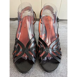 Via Spiga Damen-Heels Größe 10 Leder Riemchen Stiletto offene Zehenpartie Knöchelschnalle - Bild 1 von 10