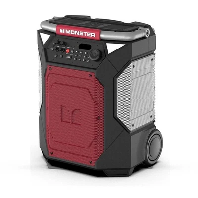 Monster Rockin Roller 360 Portable Indoor/Outdoor Bluetooth Speaker - Red/White - Image 1 of 4