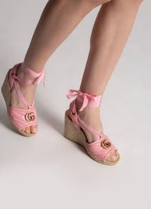 Gucci platform matelassé espadrilles pink Size 38 - Picture 1 of 11