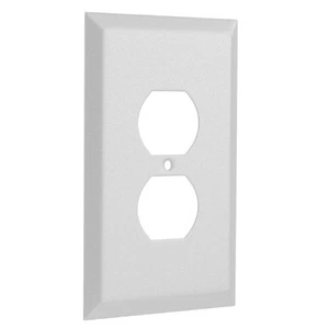 WJTW-D Piastra da Parete Duplex Jumbo in Metallo Texturizzato Bianco 1 Banda WJTW-D, Presa Cov... - Foto 1 di 5