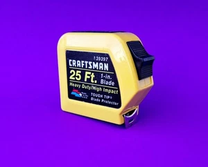Vintage Craftsman USA Heavy Duty Hi-Viz Yellow 25’ Tape Measure 39397 Neon - Picture 1 of 11