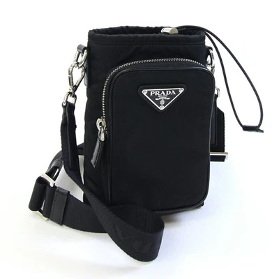 Pre-owned Prada Re-Nylon Shoulder Bag with Smartphone Case (2ZH155) in Black - Image 1 of 4