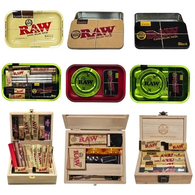 RAW Smoking Kit Sets, Rolling Papers, Tray, Filters, Storage Case, Cone Holder, Tips