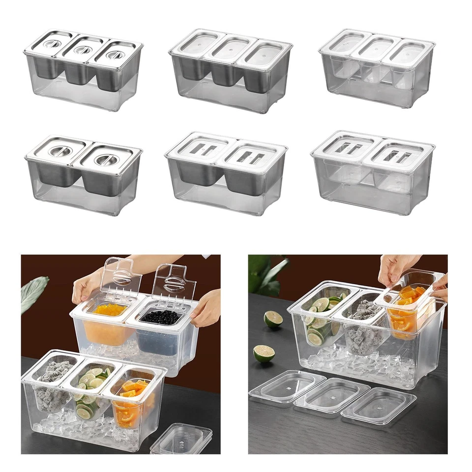 Chilled Condiment Server Tray Removable Containers Spice Container Seasoning Box - Image 1 of 1