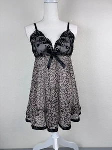 Women's medium cheetah animal print Y2K fairy whimsygoth chemise lingerie - Picture 1 of 7
