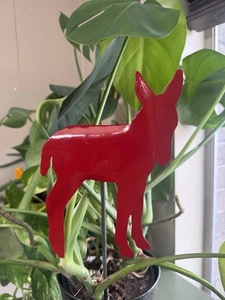 Red Donkey made out of steel hand bent for 3-d look wall/yard art - Picture 1 of 4