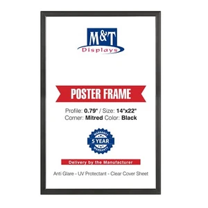 Snap Posterrahmen 0,79" Aluminium einfache Frontlader Wandmontage 14x22 schwarz - Bild 1 von 19