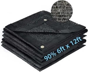 Shade Cloth with Grommets 90% Sunblock Garden Sun Shade Cloth for Plants 6x12 ft - Picture 1 of 8