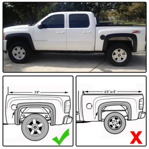 Fender Flares Fit for 2007-13 Chevy Silverado 1500 Crew Cab 5.8' Bed Wheel Cover - Picture 1 of 12