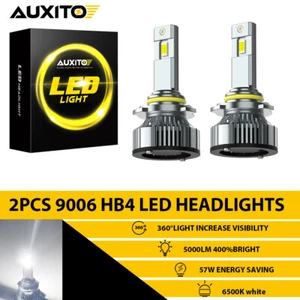 Upgraded AUXITO 9006 LED Headlights Low Beam Bulbs 5000LM 6500K White Xenon 2PCS - Picture 1 of 10