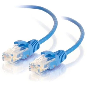 Cable de conexión Ethernet de red delgada azul RJ45 C2G 01076 3 PIES (36") CAT6 sin enganches - Imagen 1 de 2