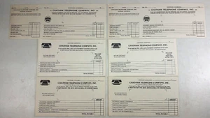 Vintage Chatham LA Società telefonica indipendente INC ricevuta fattura lotto di #6 - Foto 1 di 7