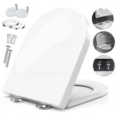 D-Form WC-Sitz mit Absenkautomatik Toilettensitz Klobrille Soft-Close Funktion - Bild 1 von 4