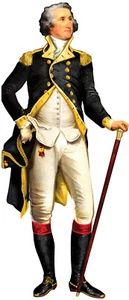 George Washington gestanzte Grußkarte und Aufkleber - Bild 1 von 2