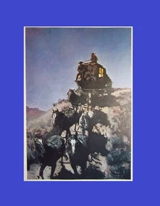 Stampa artistica Frederic Remington Old Stage Coach Plains 1902 Wild West America 11x9" - Foto 1 di 5