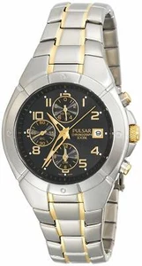Pulsar PF8188 schwarzes Zifferblatt Chrono Edelstahl bicolor Dresswatch für Herren - Bild 1 von 3