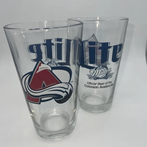 Colorado Avalanche Miller Lite Pint Glasses Beer Official Beer Of The Avalanche Cover