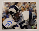 TOM MACK Signed 8x10 Photo-HALL OF FAME-LOS ANGELES RAMS-Beckett