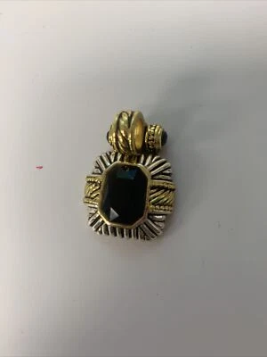 colgante de metal multicolor con gema de resina negra de ónix Foto 1 de 4