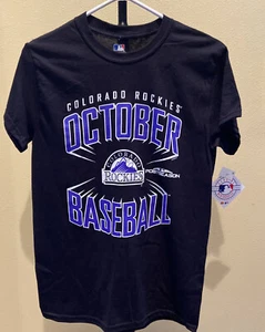 New Mens MLB Colorado Rockies October Baseball 2018 Postseason T-Shirt Sz Medium - Picture 1 of 5