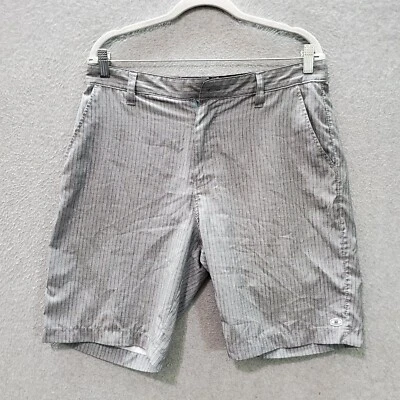 Pantalones Cortos Billabong Hombre 33 Gris Rayas Chino Bolsillos Tiro Alto 9" Entrepierna LEER Foto 1 de 4