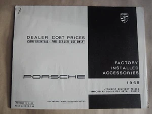 PORSCHE America 1969 FACTORY INSTALLED ACCESSORIES Dealer Cost Prices LEAFLET - Bild 1 von 16