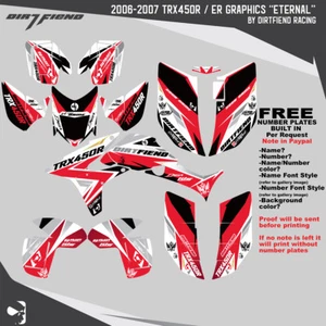 TRX450R Graphics 06-07 DFR “Eternal” Red Full Wrap Honda TRX 450 ATV Decal - Picture 1 of 6