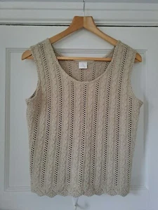 Vintage 60s/70s Crochet Vest Top - Picture 1 of 7