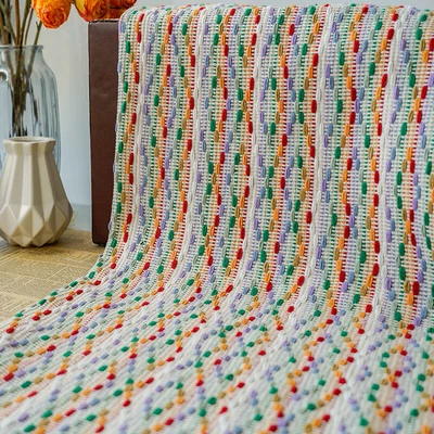 Tela de tapicería de tapicería de jacquard francés de puntos coloridos a rayas para coser hágalo usted mismo Foto 1 de 4