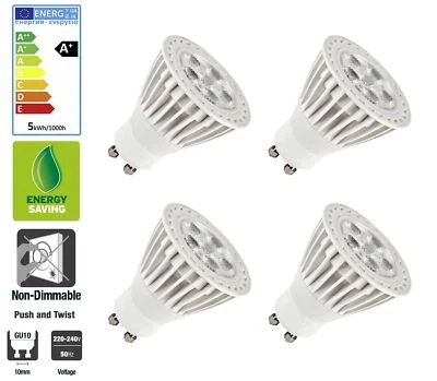 4 Pack: Allcam 5W GU10 LED Bulbs Energy Saving 50mm Height, Warm White - Image 1 of 3