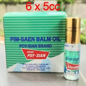 6Pcs Poy Sian Pim Sian Pim Saen Balm Oil Inhaler Roller | Mentol Herbal Aroma - Picture 1 of 2