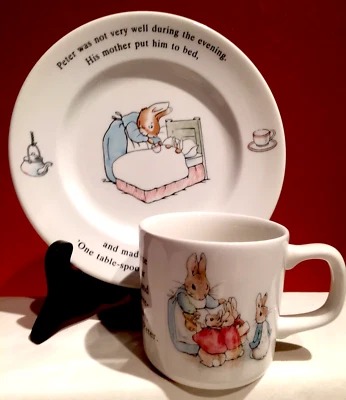 Juego de guardería vintage Wedgwood para niños taza plato 1993 Peter Rabbit Inglaterra Foto 1 de 4