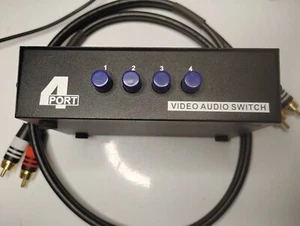 4 Port RF Modulator Switch Box Composite Selector RCA Audio Video 4 In 1 Out - Picture 1 of 6