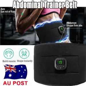 Electric Abdominal Muscle Toning Trainer ABS Stimulator Toner Fitness Belt EMS - Picture 1 of 23