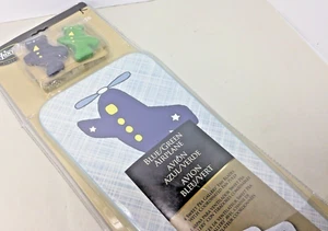 Hunter Blue Green Airplane Ceiling Fan Reversible Replacement Blades Pulls NEW - Picture 1 of 7