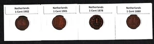 NETHERLANDS 1878-1902 SET OF 4 COINS - Bild 1 von 2